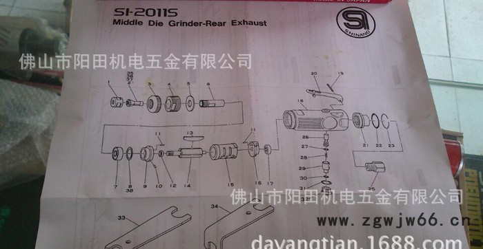 原装气动工具日本Shinano信浓SI-2011S风磨机/风批/抛光机图3