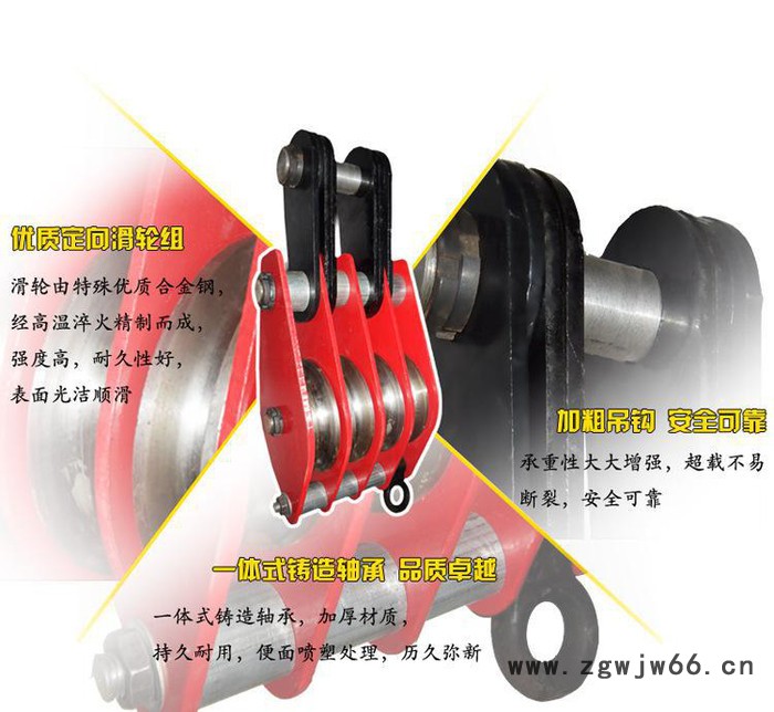 动滑轮组起重工具   四轮起重滑车组  多轮滑车 5T到20图3