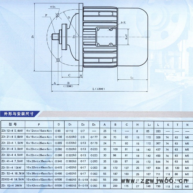 永力ZD 51-4 13KW 、 南京特种特种电机、电动葫芦电机、起重电机 永力电机图2