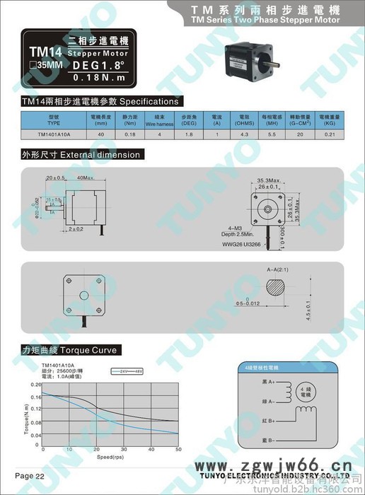 TunyoTM14 步进电机 35步进电机图2