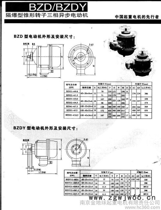 BZD 31-4 3.0KW  防爆锥形电机 隔爆型电机 南京起重电机总厂电机图2