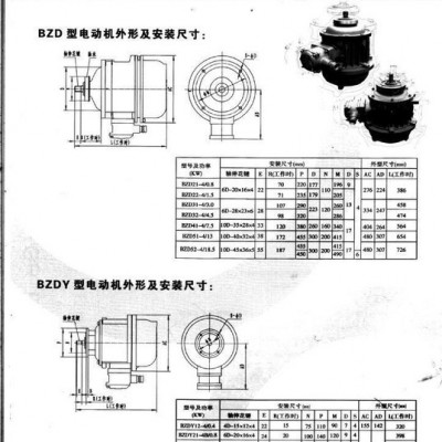 防爆电机  南京起重电机 BZDY 12-4 0.4 KW