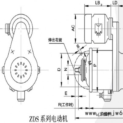 南京起重电机 锥形转子制动电机  ZDS 0.4/4.5KW  子母电机