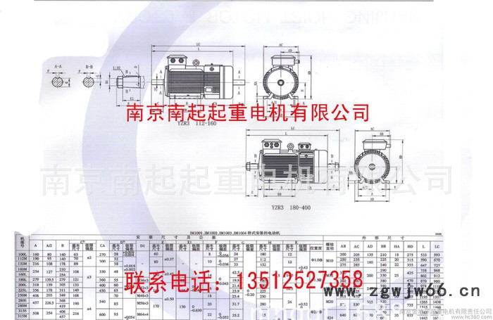 YZR(3) 起重及冶金用绕线转子三相异步电机、YZR3160M1-6 5.5KW图2