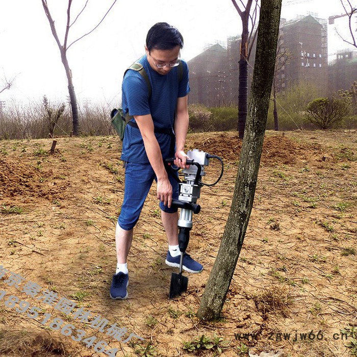 供应绿节牌锂电型便携式无刷电机电动挖树机_起树机_苗圃机械图2