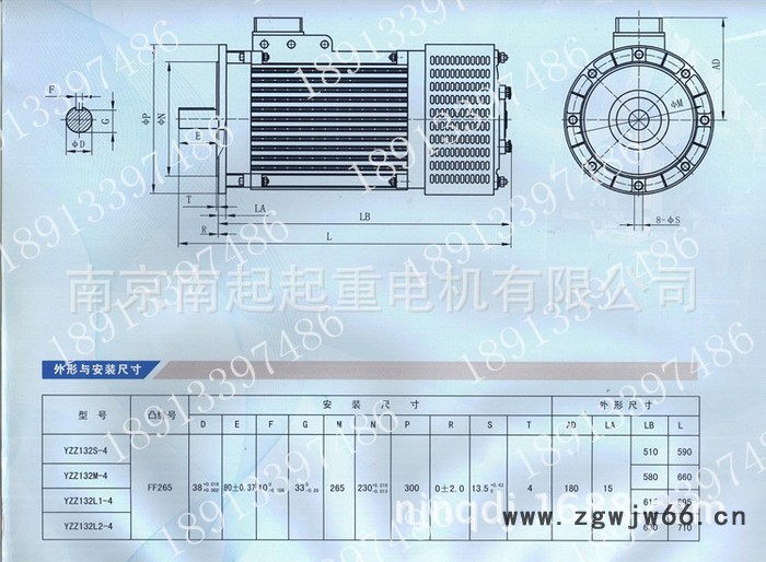 电磁制动三相异步电机、升降机专用电机、YZZ132列电机图2