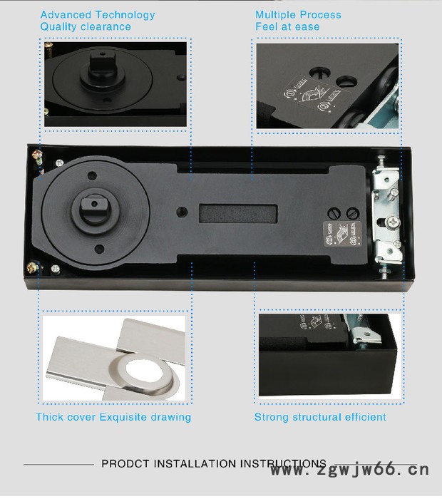 S-8400 玻璃门合页 工程地弹簧**图3