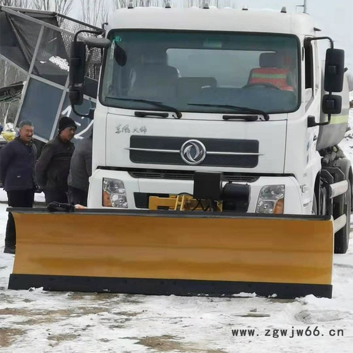 加装10吨型除雪铲厂家 卡车前端配推雪铲子 3米雪铲带弹簧臂章式图2