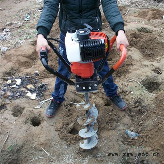 佳鑫手推式立柱植树挖坑机  锰钢耐磨山地挖坑机  弹簧架手推挖坑机图片图3