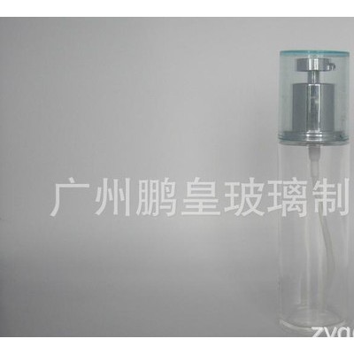 圆柱形玻璃化妆品套装瓶 乳液瓶80ml 配套喷头和外盖