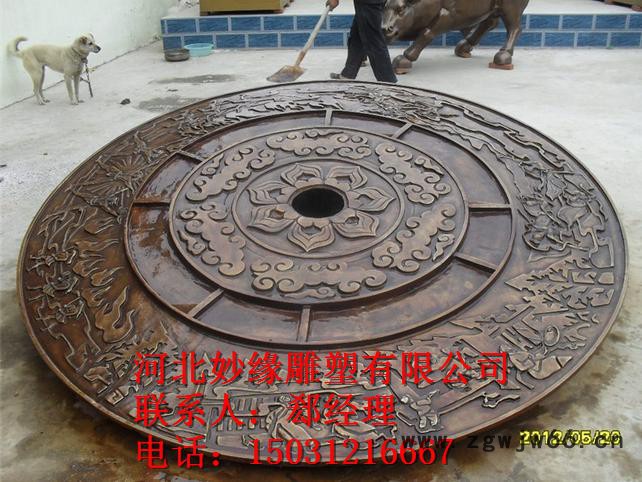 妙缘雕塑铸铜寺庙牌匾铜对联大型铜雕塑 铜雕井盖城市雕塑厂家