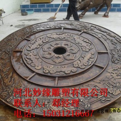 妙缘雕塑铸铜寺庙牌匾铜对联大型铜雕塑 铜雕井盖城市雕塑厂家