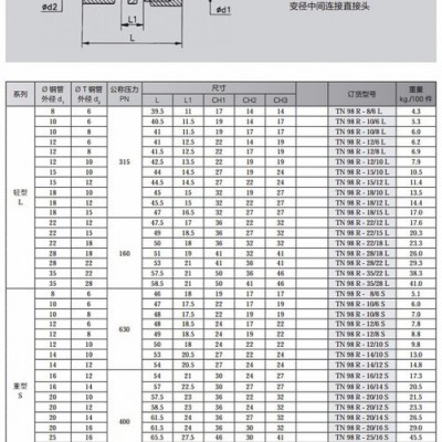 供应雷斯特利TN98R卡套式管接头变径直通接头 进口液压管路连接件