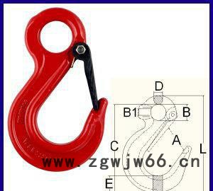 台湾帕萨克80级防口游艇钩/进口吊钩/高强度起重货钩/环眼钩索具图2