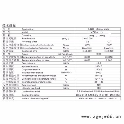 精久专业提供吊钩秤电子吊秤配套传感器YZC-522TS，多种量程可选