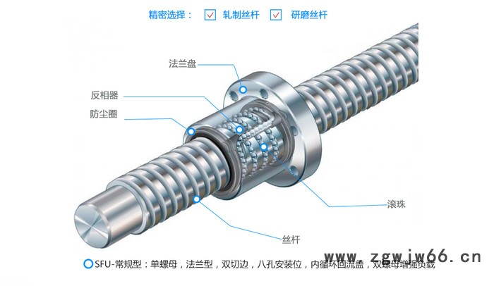 精密滚珠丝杆套装滚珠丝杠SFU1605直线轴承丝杆螺母座TBI丝杠副