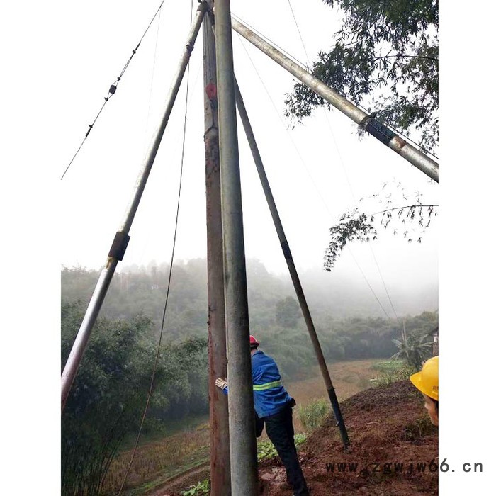 郴州市手动立杆器抱箍分体三角拔杆图4