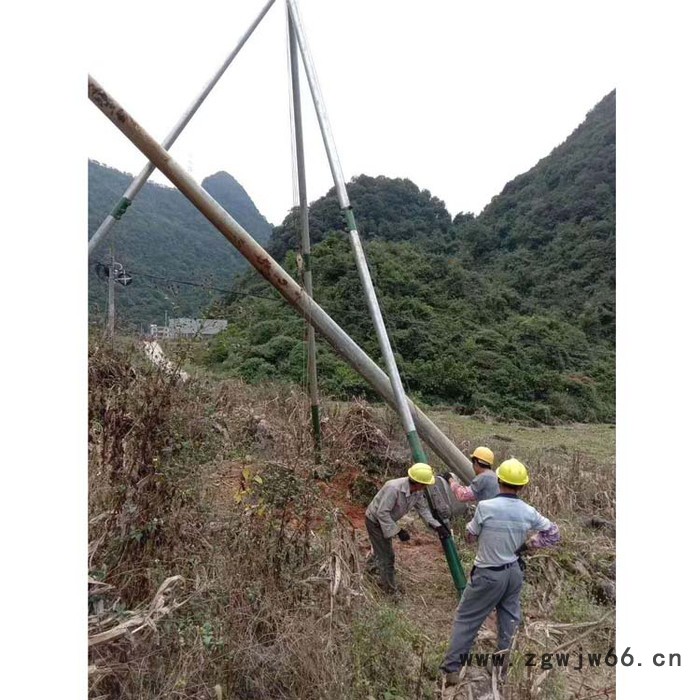 郴州市手动立杆器抱箍分体三角拔杆图2