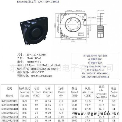 离心风扇12032 涡轮鼓风机12032 双滚珠直流鼓风机