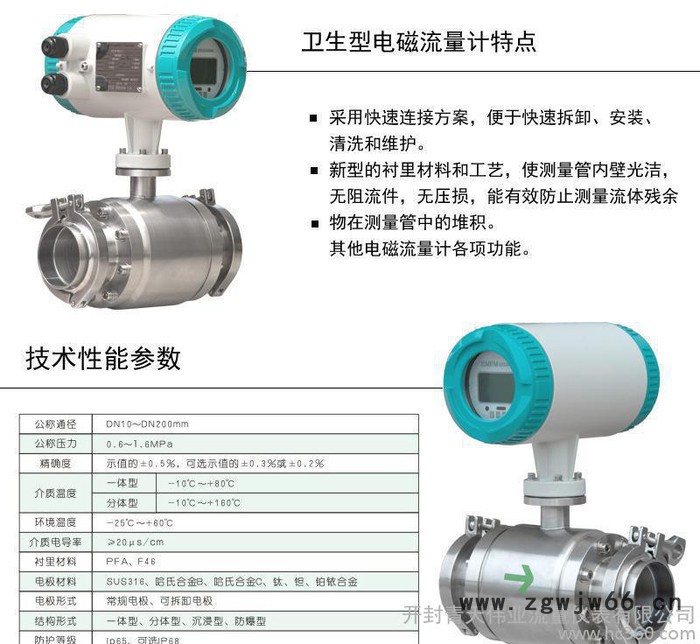 卡箍式 出口 卫生型 青天仪表智能电磁流量计QTLD图2