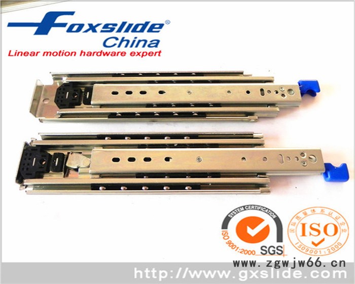 Foxslide广亿滑轨FX3076L -28寸 带锁76 重型工业 货柜 机柜 **抽屉滚珠三节轨道 滑轨 导轨滑轨图3