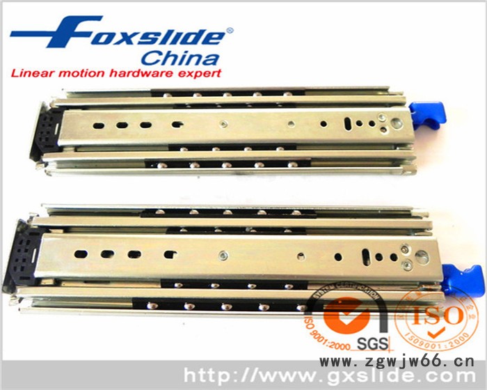 Foxslide广亿滑轨FX3076L -28寸 带锁76 重型工业 货柜 机柜 **抽屉滚珠三节轨道 滑轨 导轨滑轨图4