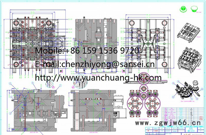 瓶盖转牙注塑模具，多穴模具，注塑成型加工图3