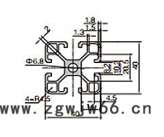 中轻型工业铝型材4040C 模具开发铝制品加工图3