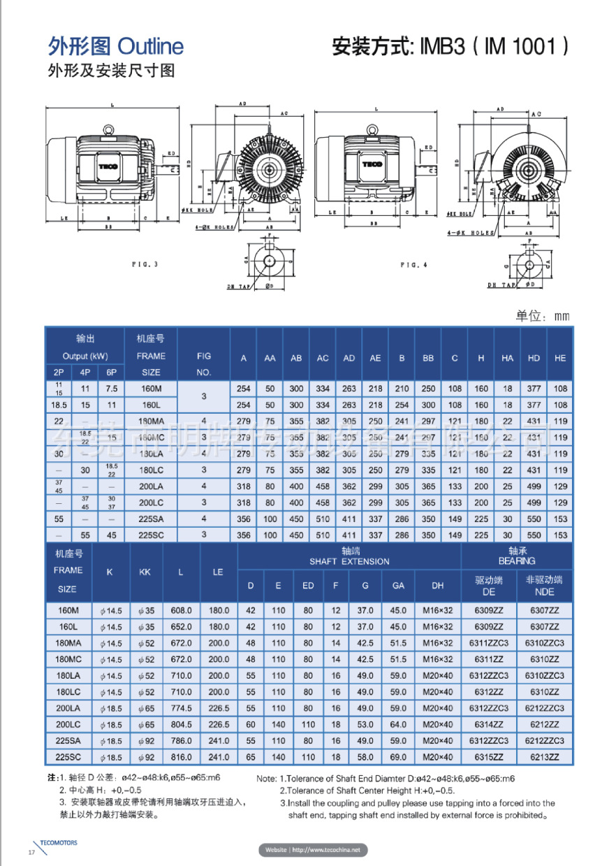 TECO东元电机尺寸
