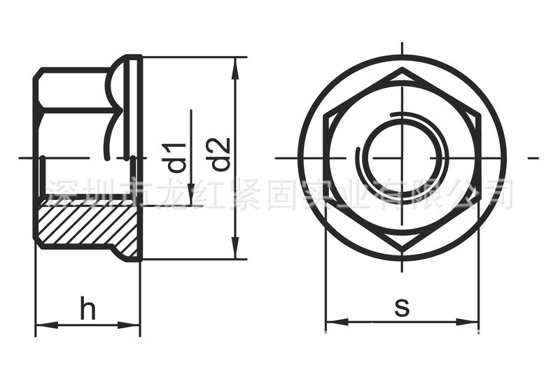 DIN6923_CAD_1.DIN6923六角法兰螺母 镀锌