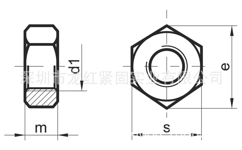 DIN934_CAD_1.环保兰锌六角螺母 DIN934镀锌