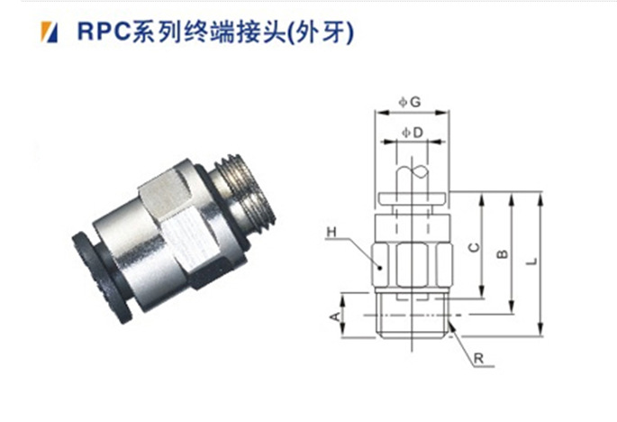 PC终端接头外牙细节