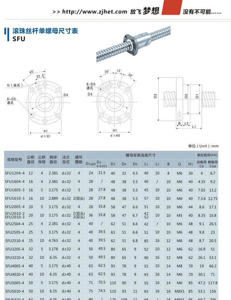 03--SFU滚珠丝杆单螺母