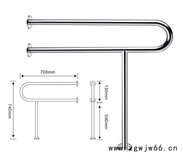 卫浴扶手 不锈钢304 立柱单U扶手 便于不便行动之人 佳悦鑫 简洁大方式 厂家直销包邮图1