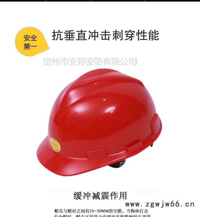 **冀安AB288B塑料安全帽 V型安全帽 施工安全防护头盔图6