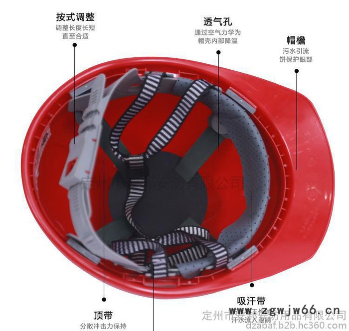 **供应冀安牌AB-188B ABS布衬V字卷沿安全帽 建筑工地安全头盔图7