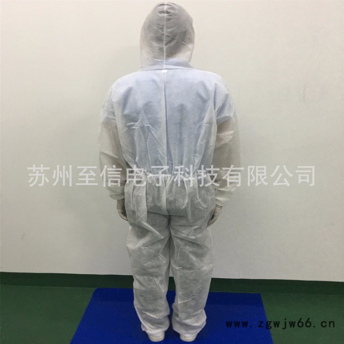 供应一次性无纺布防护服 防尘衣服 隔离连体服 无尘车间工作服  无纺布防护服 一次性白色连体服图3