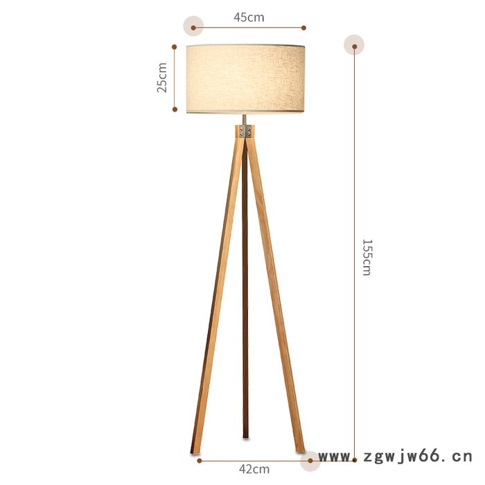 厂家直供创意客厅三脚架落地灯 简约现代北欧实木茶几沙发立式卧室床头落地台灯图6