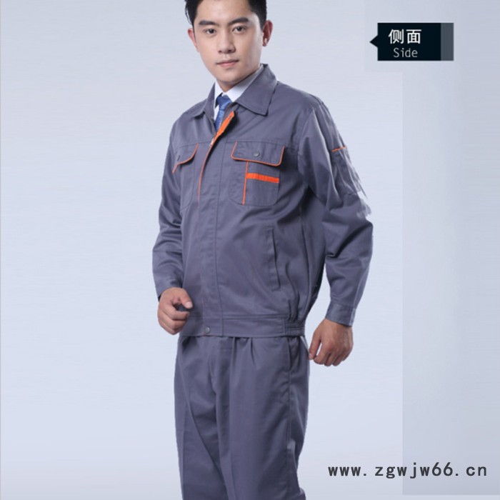 秋冬 涤棉工作服套装 厚纱卡工作服定做批发 深圳制服厂服定做