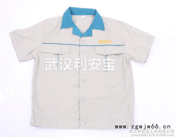 QJ1509新颖款工装 厂家现货直销夏季**短袖工程服 涤棉工作服 吸汗透气 款式新颖 贴合身形 颜色可选 可定制