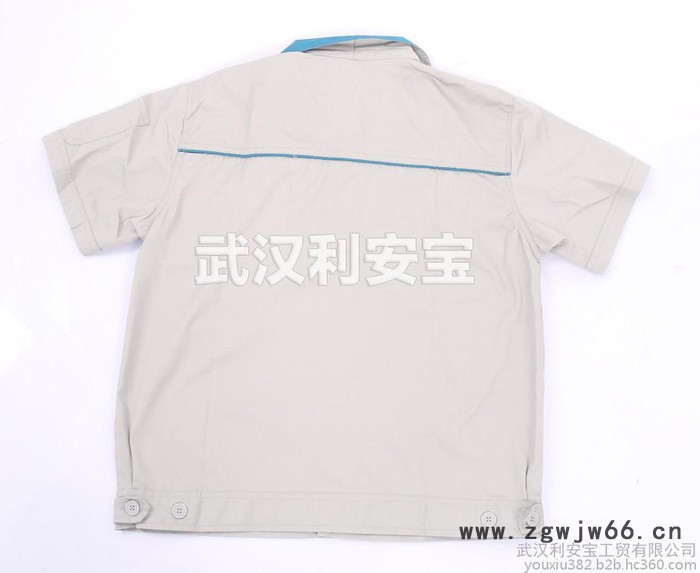 QJ1509新颖款工装 厂家现货直销夏季**短袖工程服 涤棉工作服 吸汗透气 款式新颖 贴合身形 颜色可选 可定制图3