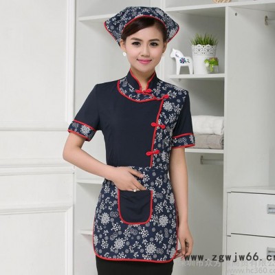 男女农家乐茶楼餐厅制服饭店火锅店服务员服装短袖酒店工作服夏装