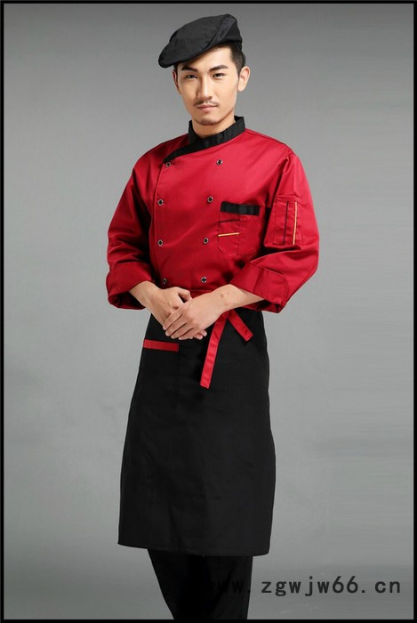 餐厅饭店后勤厨师工作服秋冬季酒店厨房厨师服 可批量生产绣logo