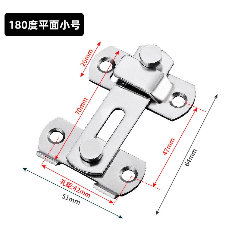 不锈钢门栓加厚双头插销老式左右插销门窗明装防盗挂锁插销门栓跨境专供 门扣不锈钢90度直角移门304插销箱扣加厚宠物笼门搭锁扣图3